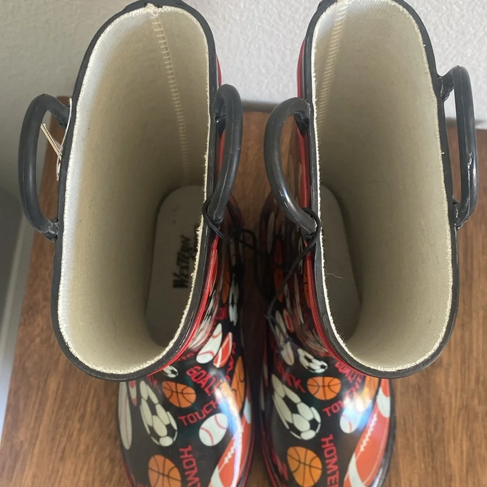 Western Chief Rain Boots NWT Multi Sport Football Soccer Kids Rain Size 1